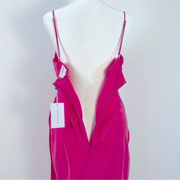 Lovers and Friends Noah Wrap Dress Hot Prink size M NEW Midi - Picture 8 of 11
